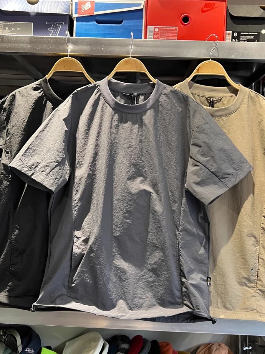 

Loose Fit Outdoor ort Sve T-irt Men Summer Qui Dry round Ne f Sve Color Large Size Workwear Casual Tee