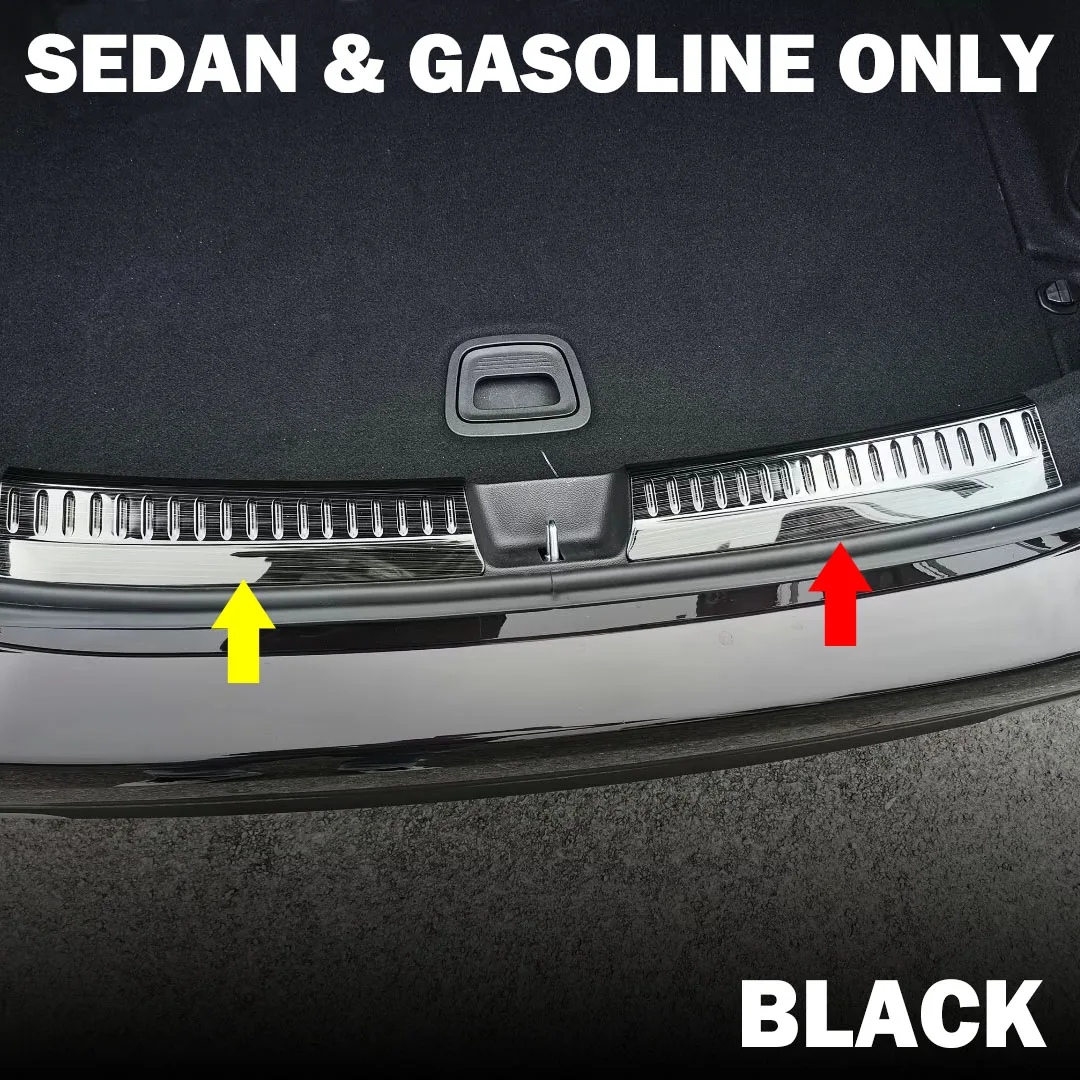 Aço inoxidável traseiro tronco peitoril scuff kick capa protetora adesivo para mercedes benz e300 e350 e450 w214 2024 2025 2026 preto