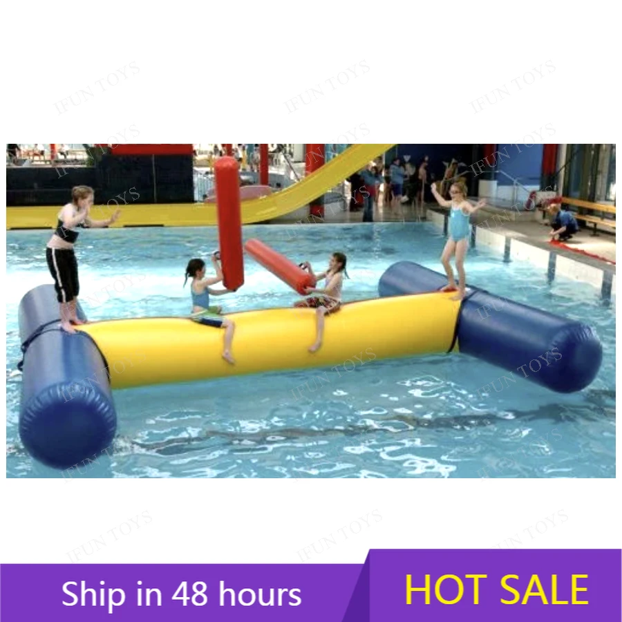 

YTYIN Water Play Equipment Giant Log Water Ride Challenges Inflatable Water Attraction Giant Log for Kids and Adults
