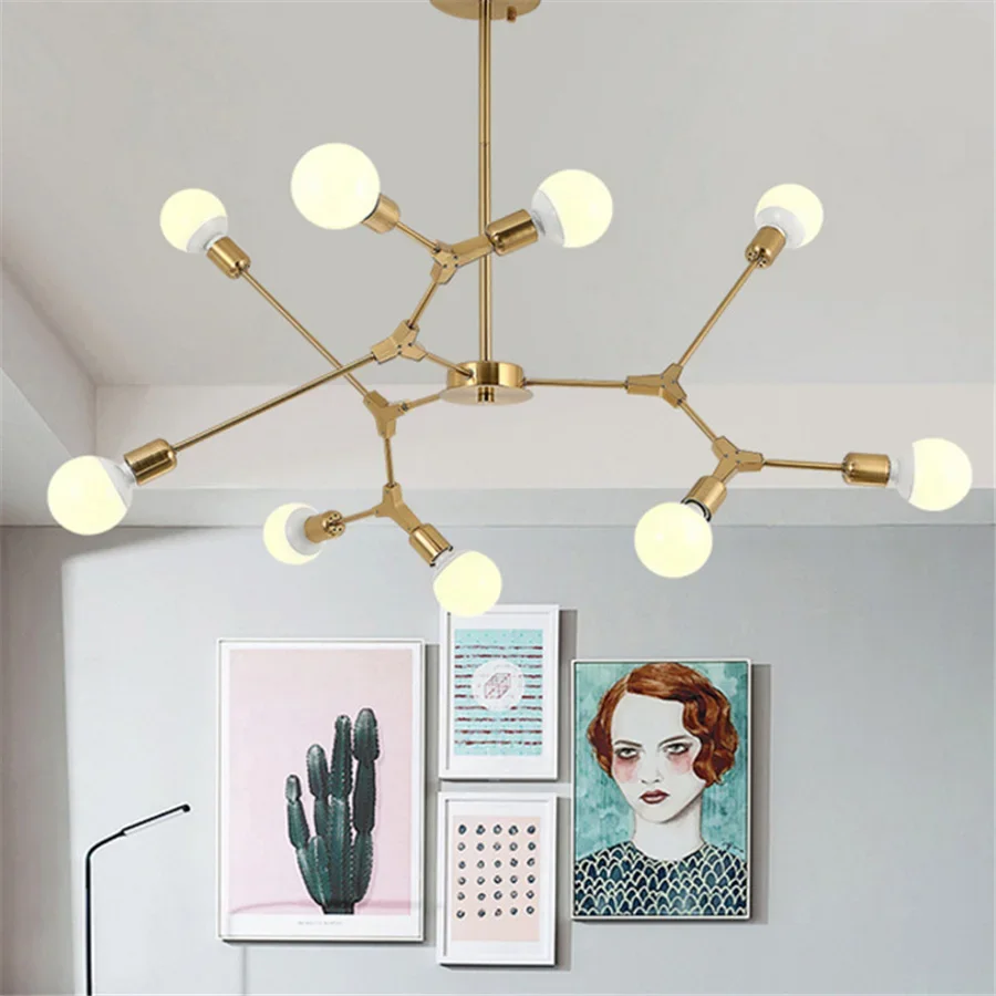 

Modern Living Dining Room LED E27 Ceiling Chandelier Lights Nordic Home Simple Creative Tree Branch Pendant Lamps Bedroom Decor