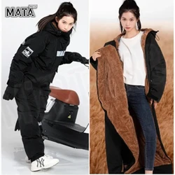 HOT Winter Outdoor Warm Plush Ski Fishing Cold-proof Suits Moto Riding Cold-proof Clothes Waterproof Windproof One Piece Suits