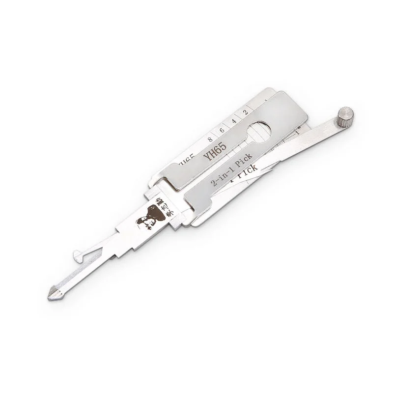 Lishi YH65 2-in-1 Lock Pick Decoder Ignition Car Door Open Key Reader for Yamaha Motorcycle Model Flat Milling