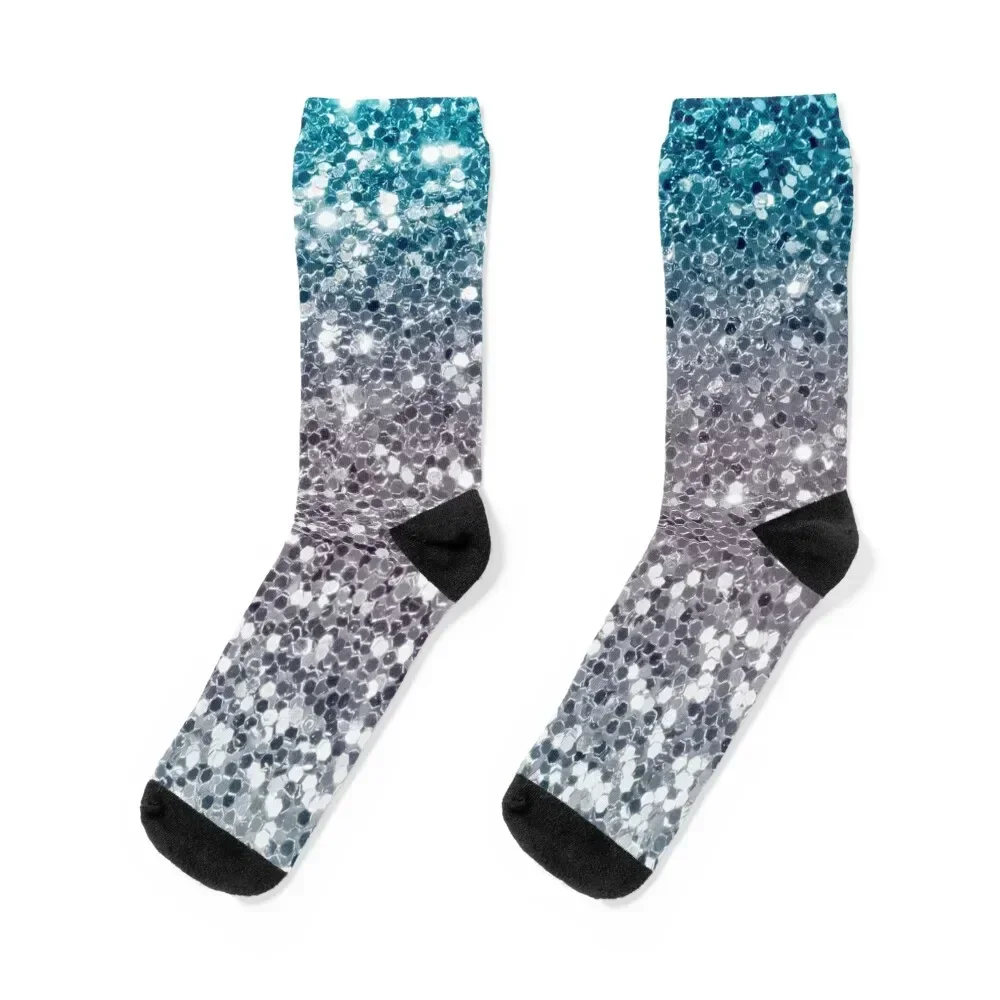 

Ombre Sequin Aesthetic Pattern Socks Hiking boots new year happy Socks Man Women's