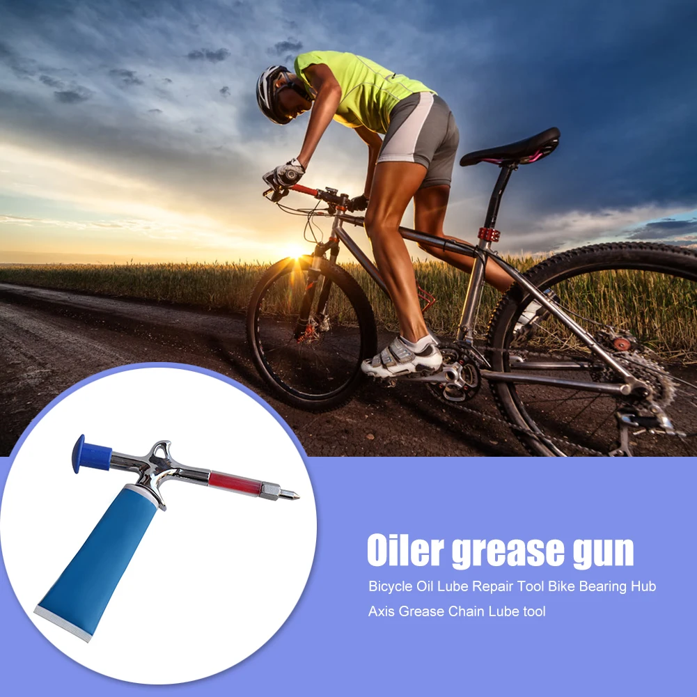 Bicycle Aluminum Grease Gun Aluminum Alloy MTB Bike Bearing Hub Grease Syringe Bicycle Oil Lubricant Cycling Accessories