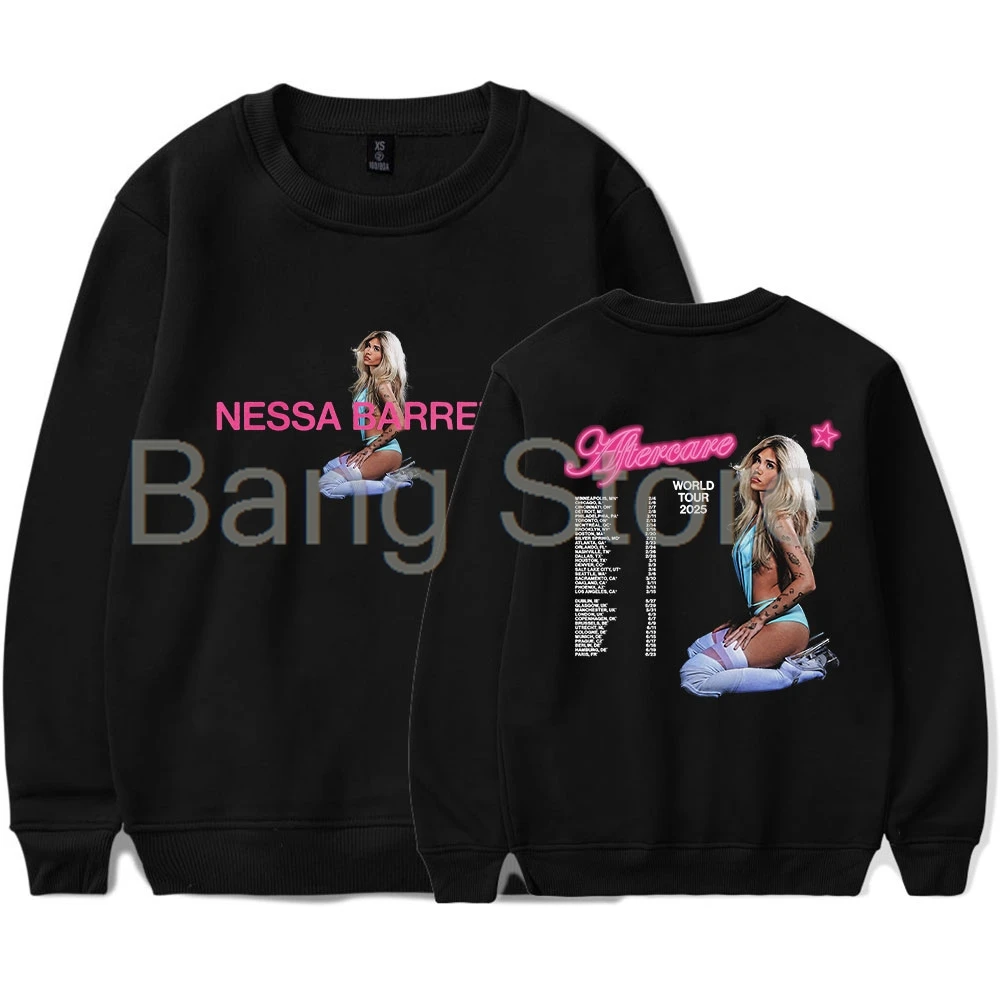 Nessa Barrett Aftercare World Tour O-Neck Sweatshirts Women Men Long Sleeve Fashion Pullover Unisex Clothes