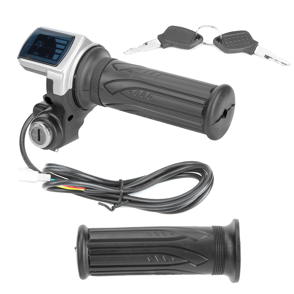 36V Half Twist Throttle with LED Power Indicator Key Lock for electric Bikes Scooters