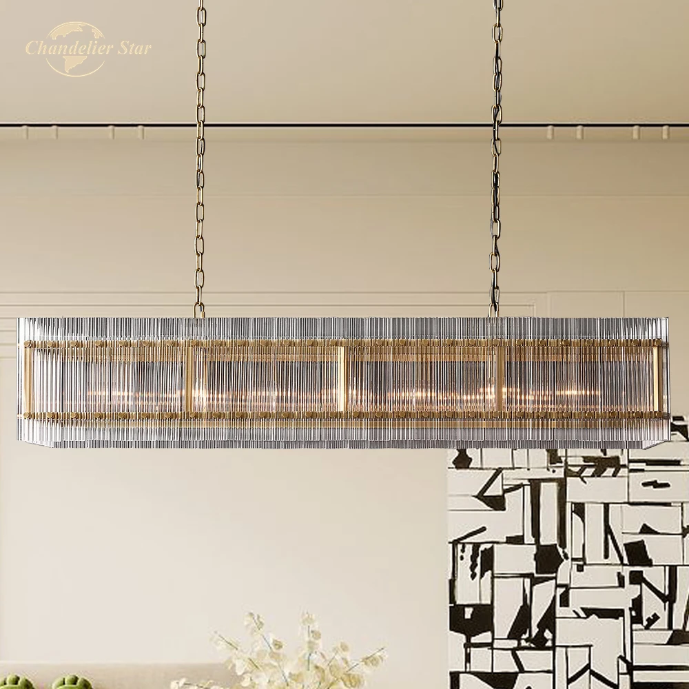 

Modern Glass Chandelier LED San Marco Rectangular Chandeliers Decoration Dining Room Kitchen Island Living Room Hanging Lamps