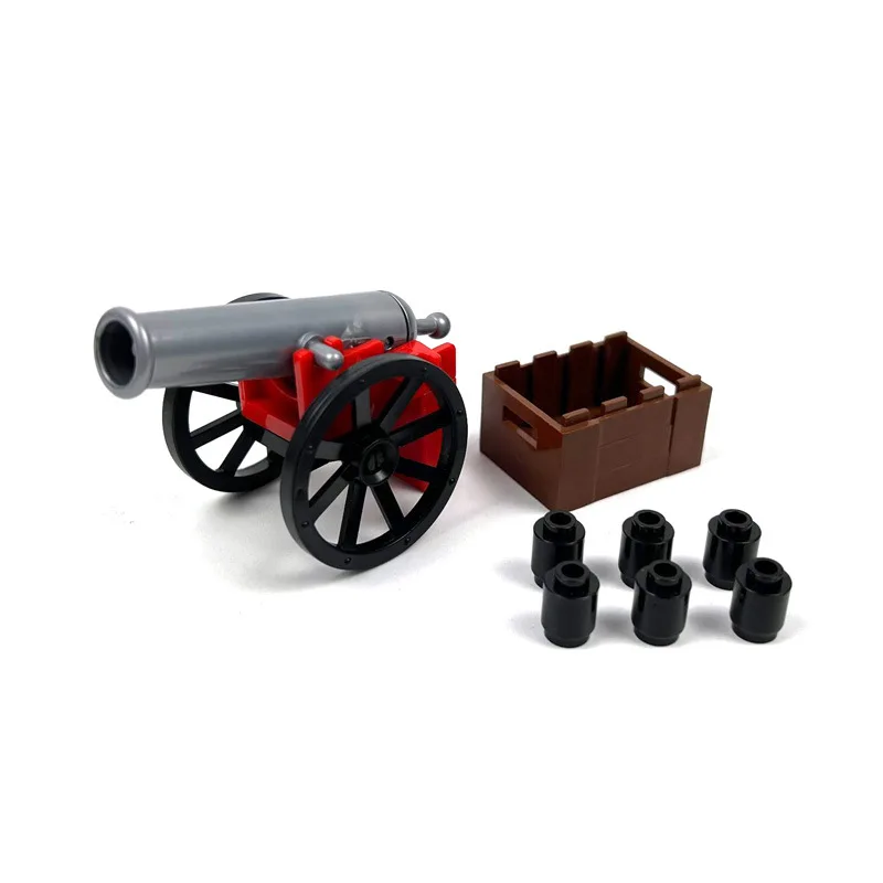 MOC Accessories Carriages Cannons Military Weapons DIY Scenes Assembly Building Blocks Small Bricks Splicing Children's Toys