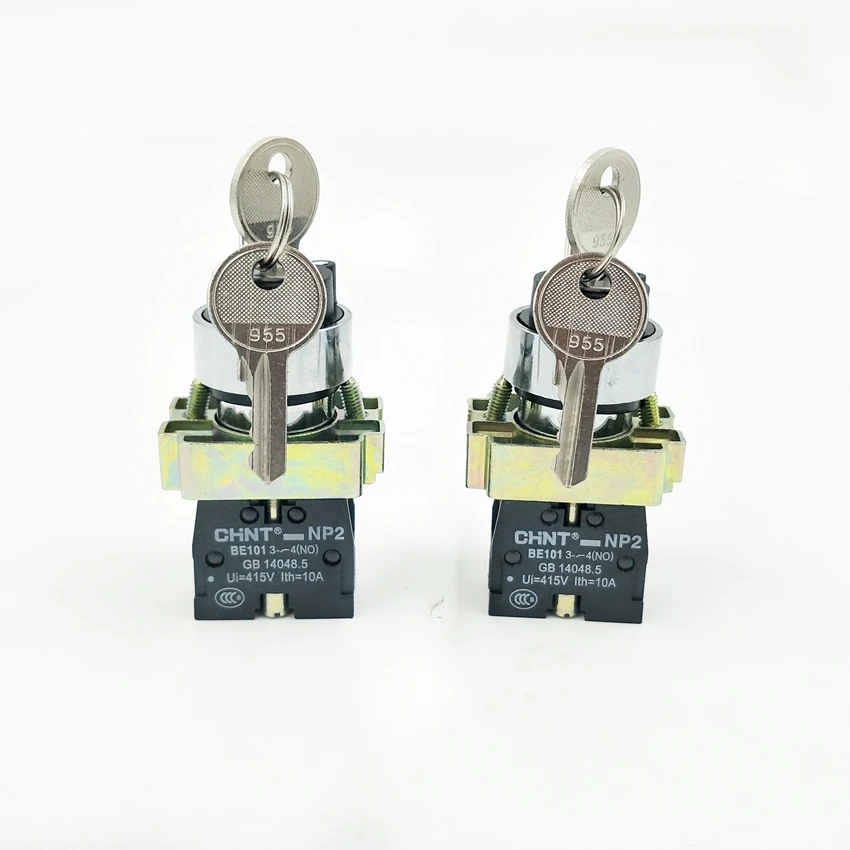 1PCS CHINT  Key Selector Switch 2 Position Selector NP2-BG21 1NO NP2-BG25  1NO+1NC Selector Switch XB2-BG Key Switch