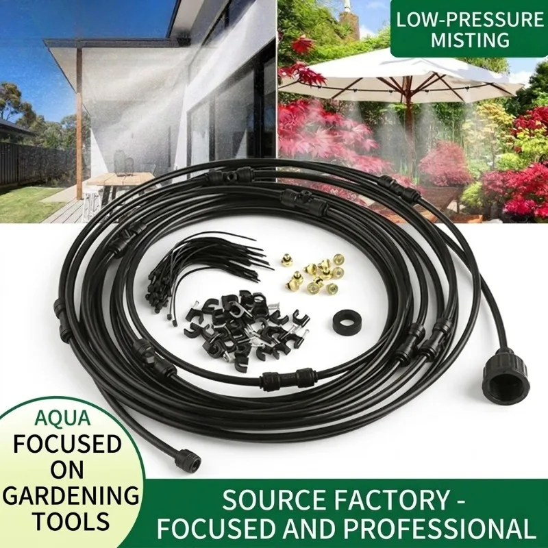 Low Pressure Garden Misting Cooling System Dust Removal Humidification Micro Irrigation Setup Trampoline Cooling Misting Kit