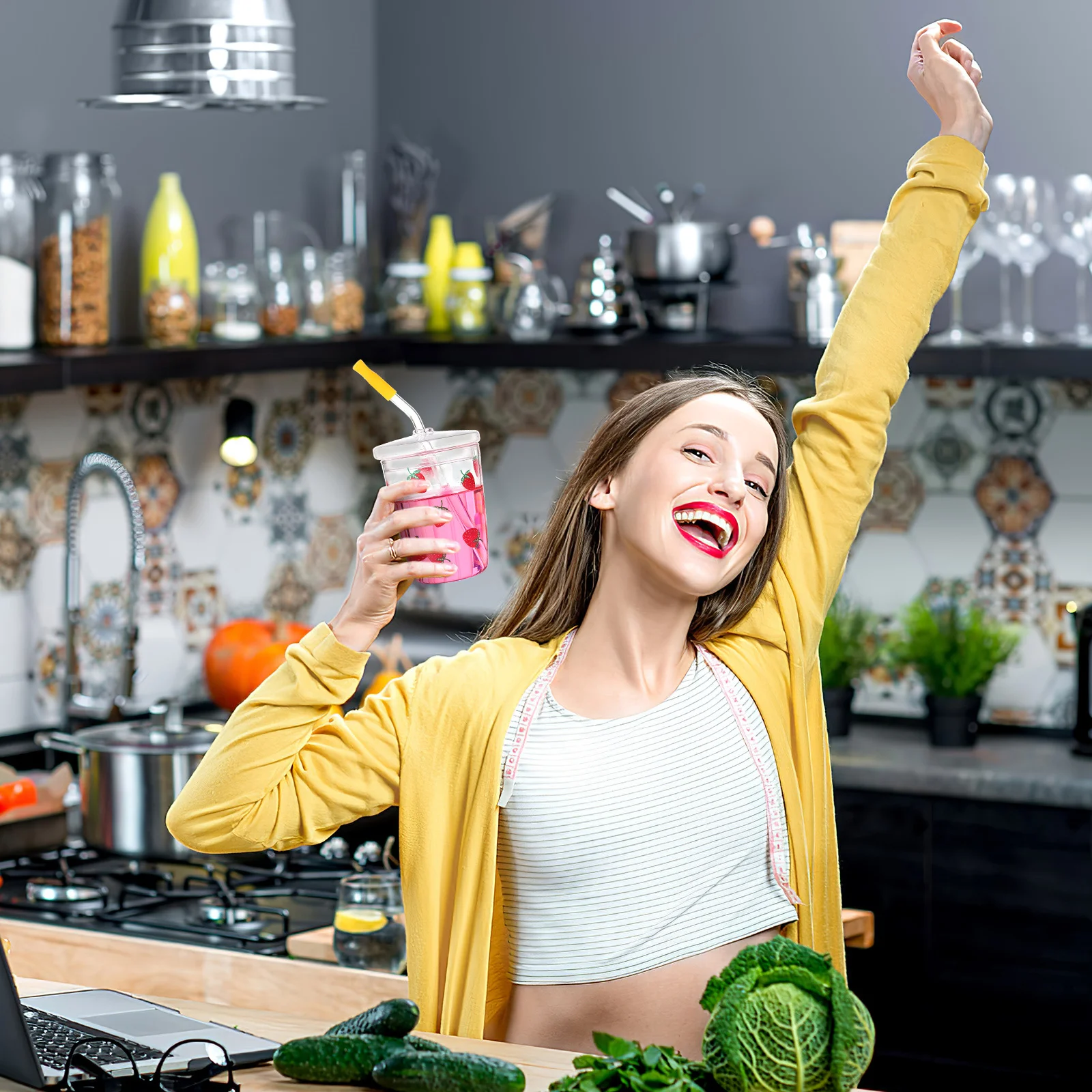 

8Pcs Silicone Straw Tips Food Grade Reusable Heat Cold Resistant Soft Multicolor Covers for Stainless Steel Straws