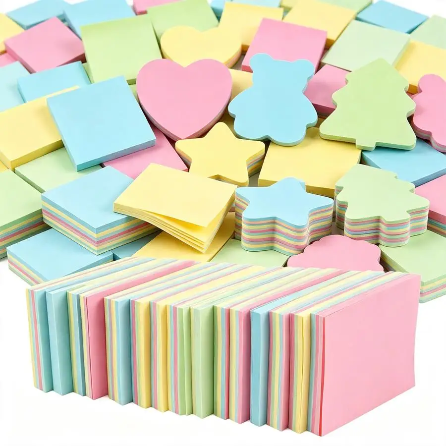 200pcs Self‑Stick Memo Pads, Sticky Note Set for Quick Reminders, Stationery for Student Learning, Office Document Marking XJM