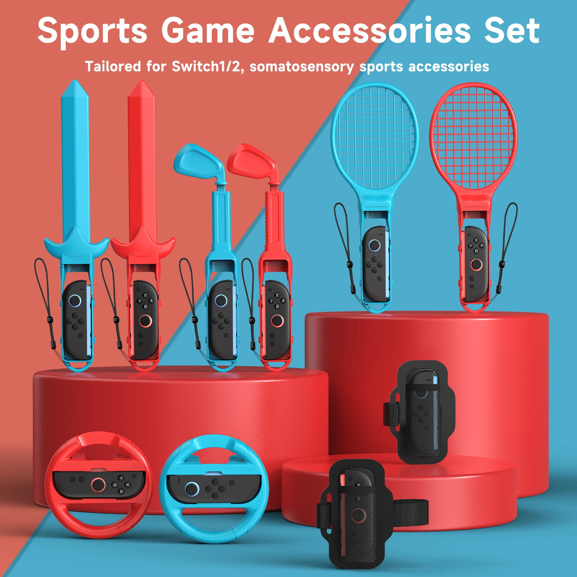 10 in 1 Switch 2 Sports Accessories Bundle for Nintendo Switch 2 Game Sports Accessories Kit with Golf Clubs