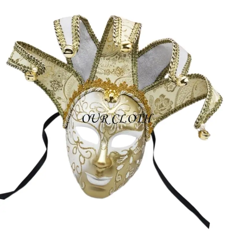 Maskierte Ballmaske mit Bells Maske Comedy Maske für Frauen Masked Ball Prom Y1ac