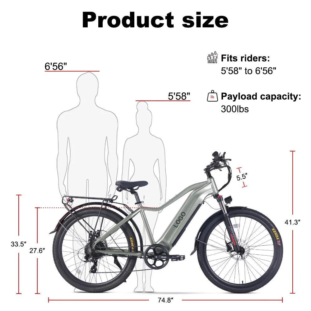 USA Warehouse Ebike Hydraulic Disc Brake Off Road Electric Bicycle 48V 15.6Ah Powerful Electric Mountain Bike for Adults