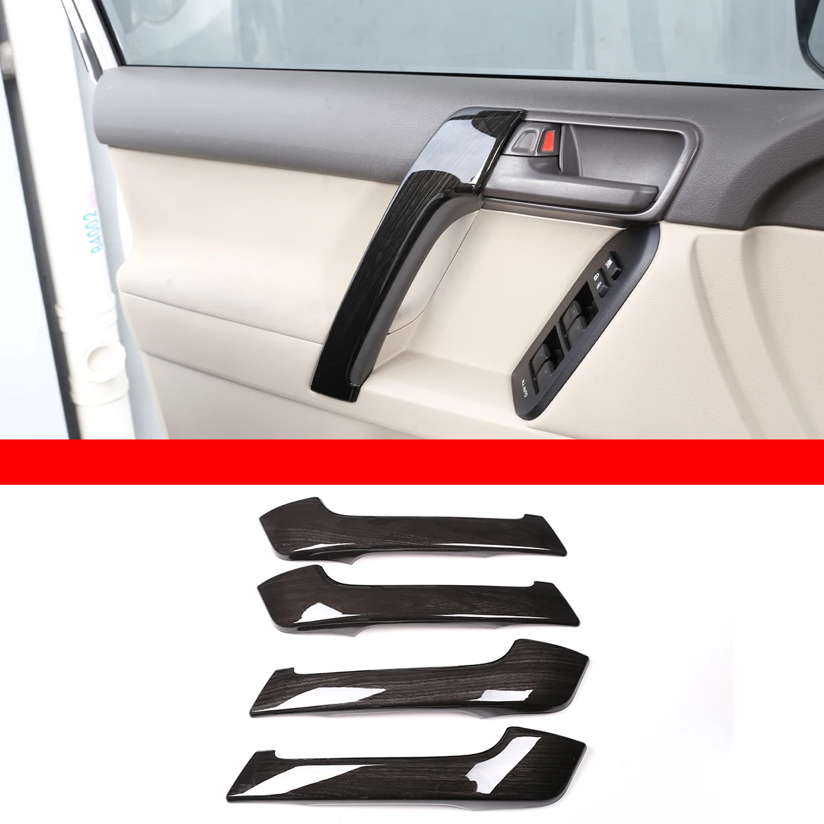 Inner Door Handle Cover Decor Door Handle Protector Cover Door Handle Trim Sticker For Toyota Land Cruiser Prado J150 2010-2018