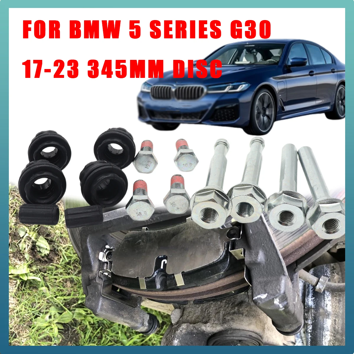 

Left Lower Rear Right Upper Brake Caliper Cylinder Slider Guide Pin Bushing Boot Seal Kit For BMW 5 SERIES G30 17-23 345MM DISC