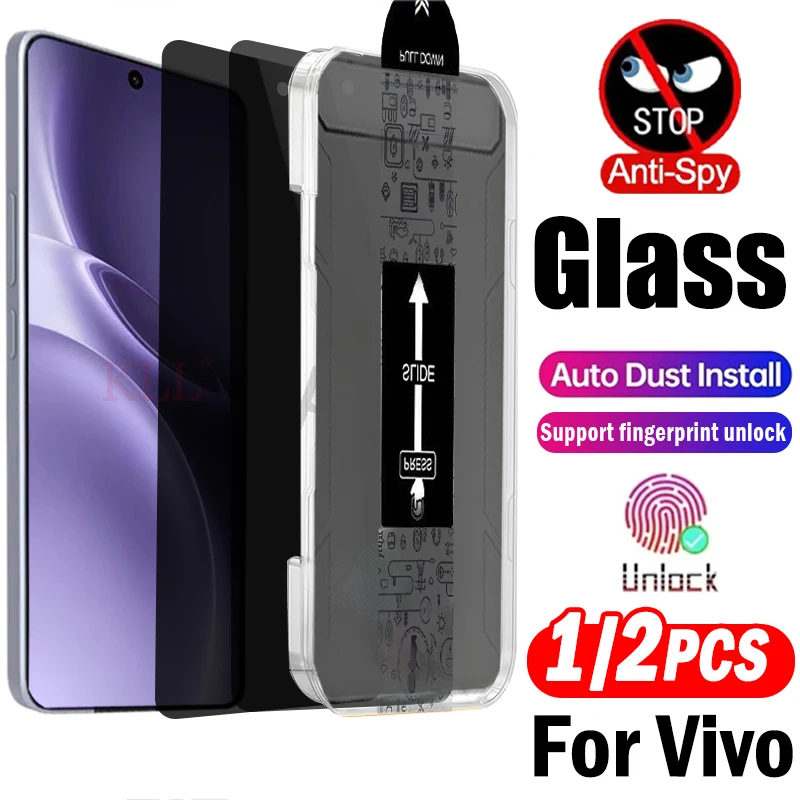 

1-2pcs Privacy Protective Glass for VIVO X300 Pro Screen Protector for VIVO X200s Unlock Glass Easy Installation Kit Dust Free