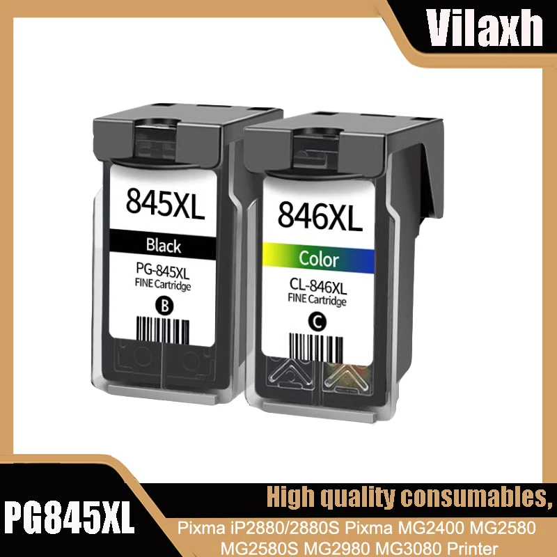 Imagem -01 - Cartucho de Tinta para Impressora Substituição para Canon Pixma Pg845xl Cl846xl Pg845 pg 845 Mg3080 Mg2980 Mg2580s Mg2580 Mg2400 cartucho de tinta para impressora substituicao para canon pixma pg845xl cl846xl pg845 pg 845 mg3080 mg2980 mg2580s mg2580 mg2400 01