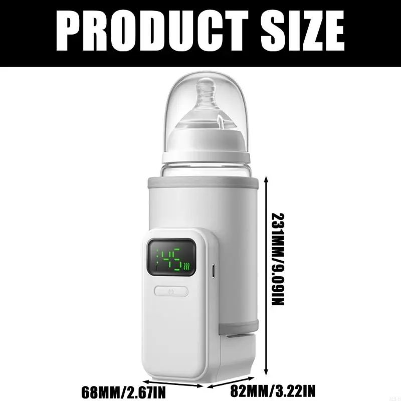 Digital Display Baby Bottle Warmer 6 ความร้อนเกียร์พกพาแบตเตอรี่ความจุขนาดใหญ่ A2UB A2UB