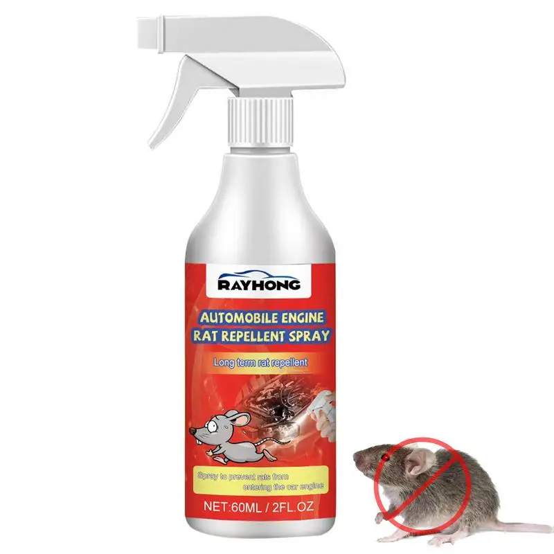 Spray de aceite de menta para ratón, pulverizador de prevención de 60ml, defensa de ratón segura para la familia, motores domésticos y de coche,