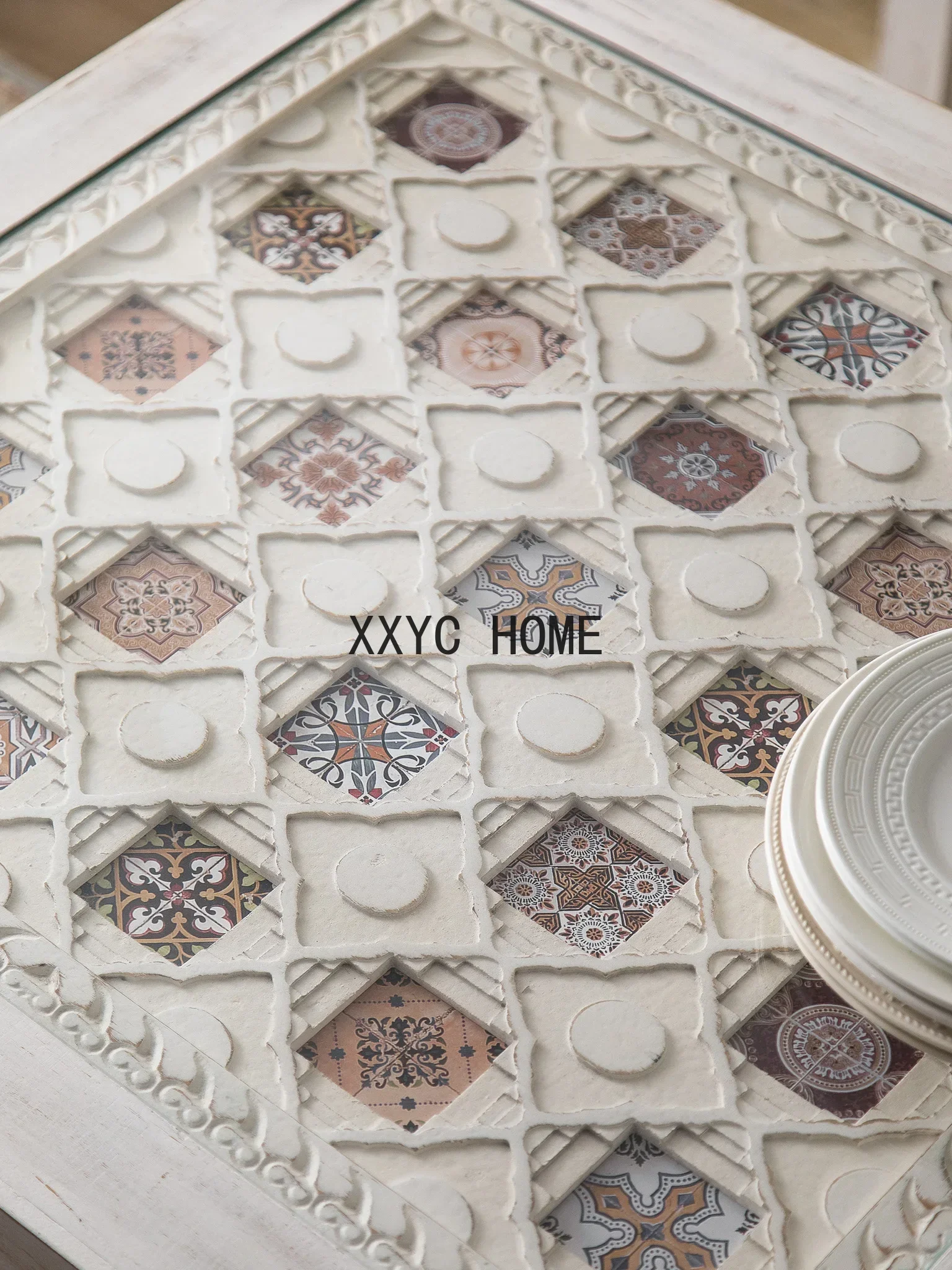 Mesa larga Rectangular para sala de estar, mueble B & B de cristal, mesa de té