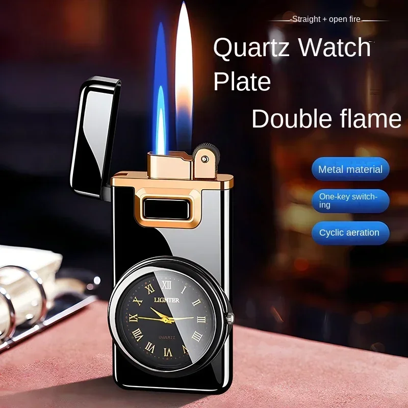 Portable Watch Metal Windproof Cigarette Cigarette No Gas Lighter Shining Fever Unusual Lighters Smoke Cigarette Accessorybutane