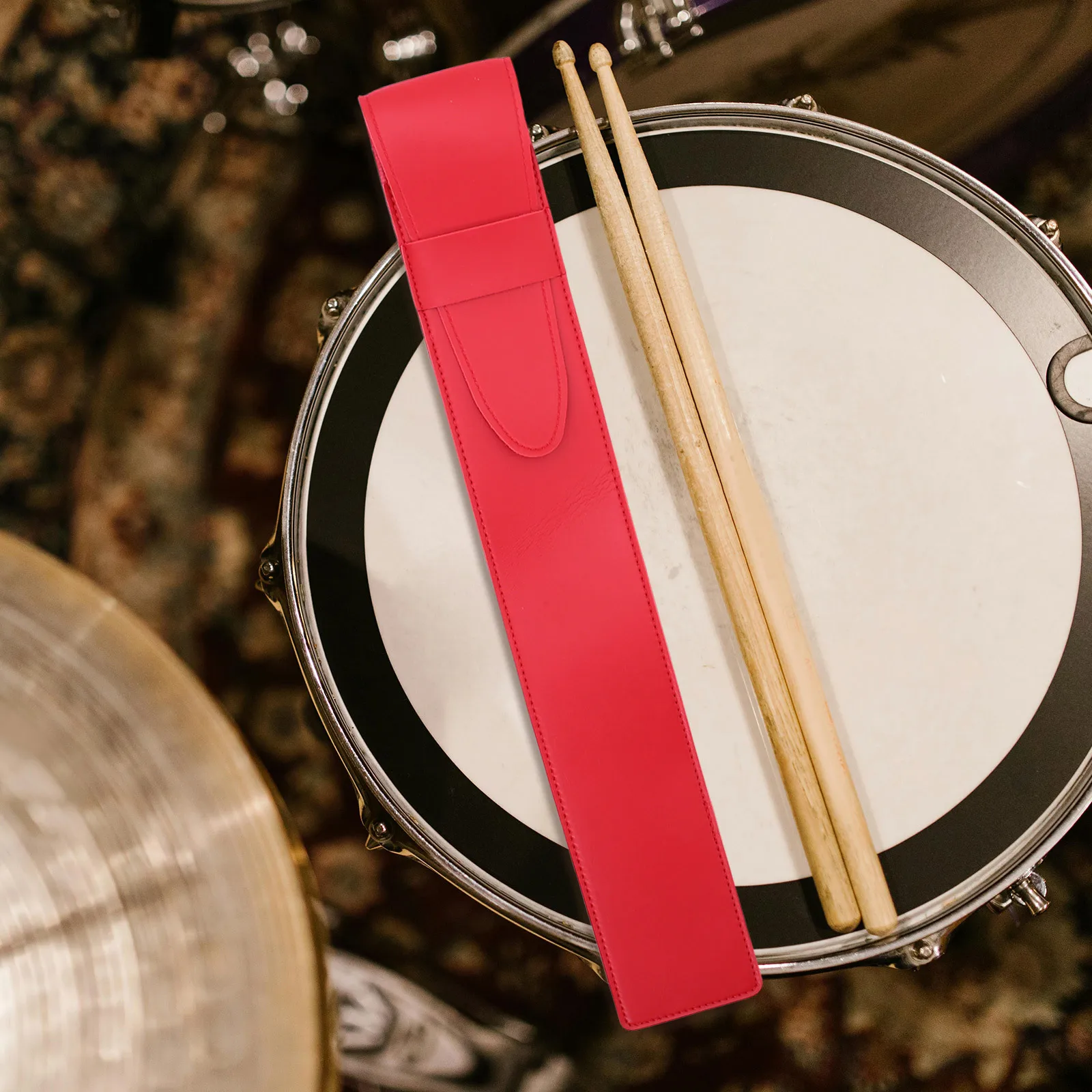 

PU Drumstick Storage Bag Portable Dual Holder Hanging Drumstick Case Carrying Bag for Drummers Practice Performance