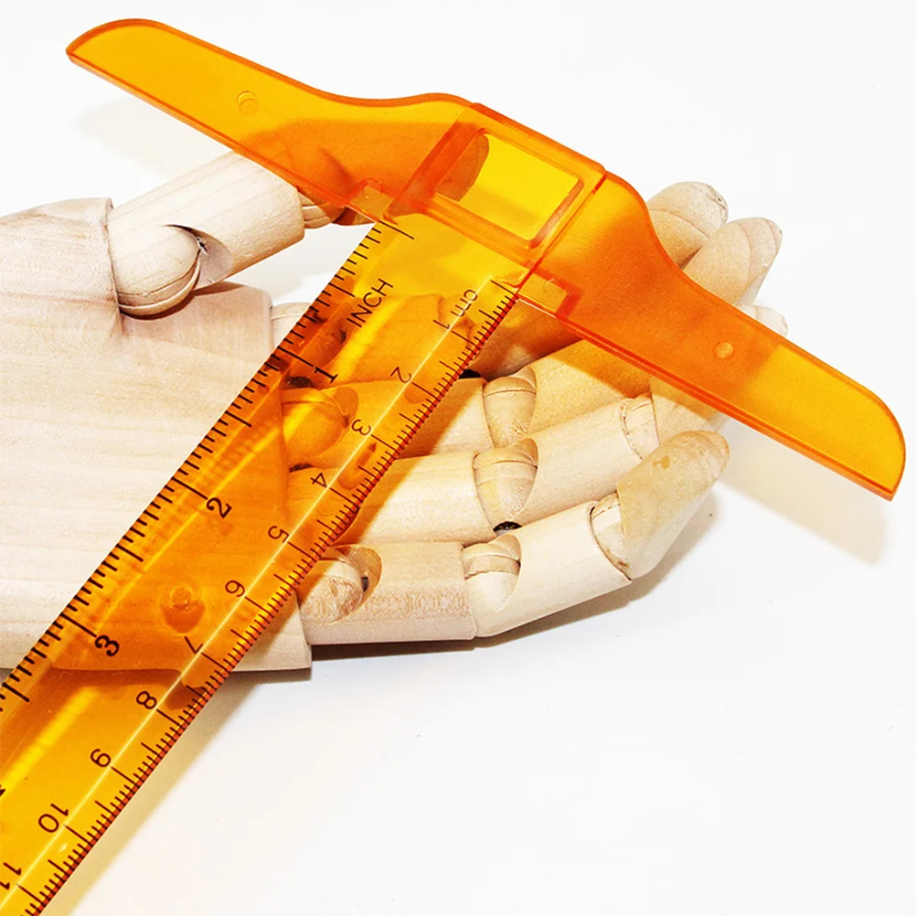 

2Pcs T-Square Ruler Plastic Measuring Tool 30Cm Double Scale for Drafting Office Students Artists Engineers