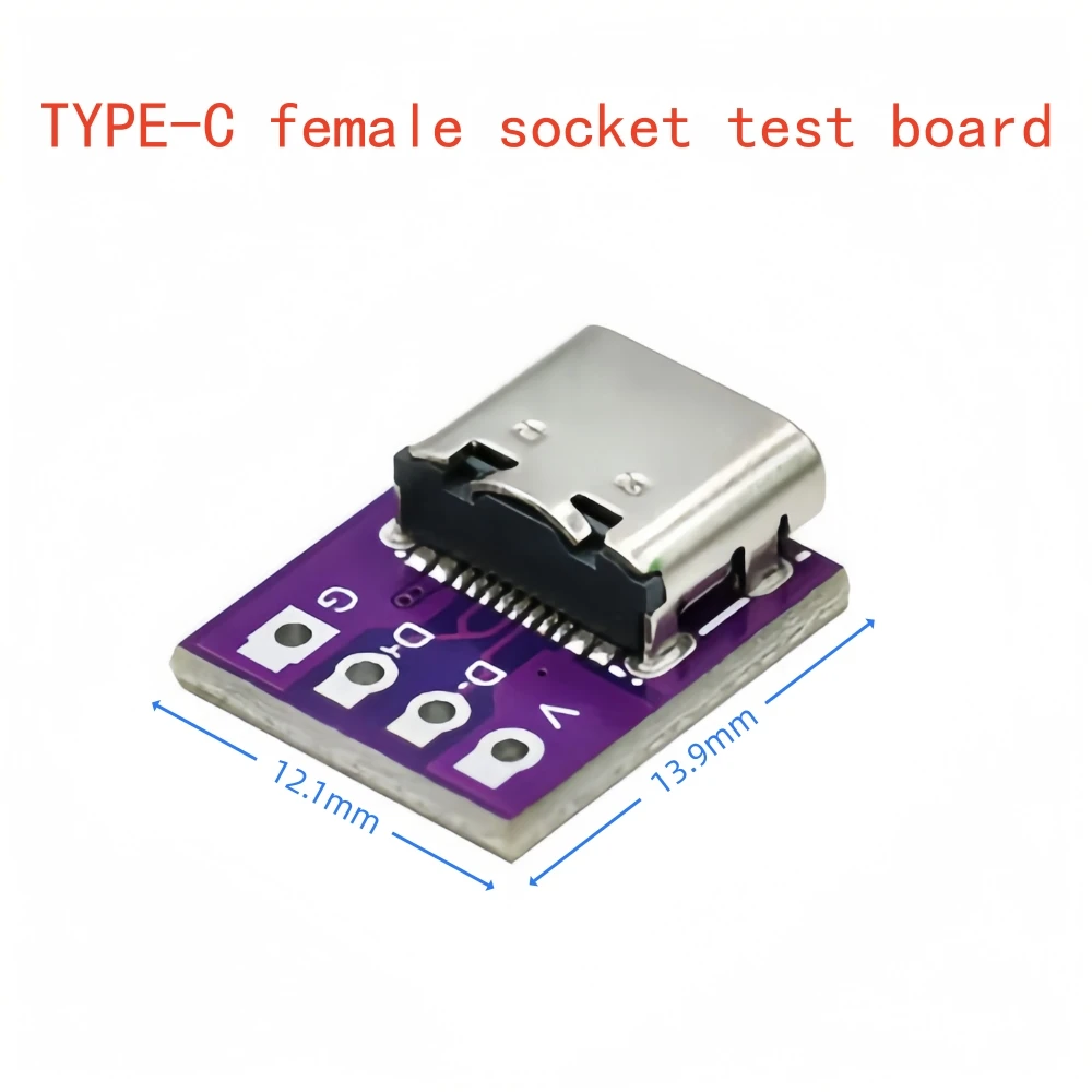 TYPE-C-Buchsen-Testplatine, beidseitig einsetzbare USB3.1 16P auf 2.54 Hochstrom-Stromadapterplatine – Detail 2