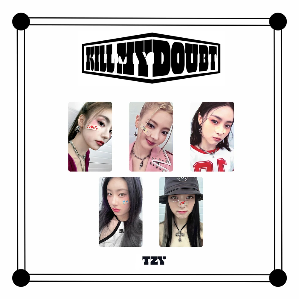 5Pcs/Set KPOP ITZY Photocards Kill My Doubt TZY Album Postcard Yeji Lia Ryujin Yuna Double-Sided LOMO Cards For Fans Collection