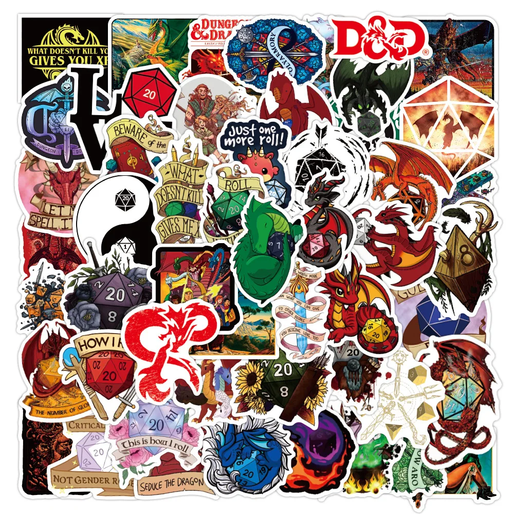 10/30/50/100PCS Dungeons & Dragons Stickers Cool Game Graffiti Sticker Scrapbook Luggage Laptop Guitar Car Bike Skateboard Toy