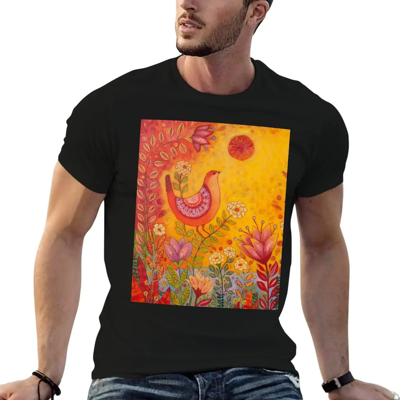 

Cat in the Garden T-Shirt hippie clothes Luxury man sports fans Personalized t-shirt plain white t shirts men