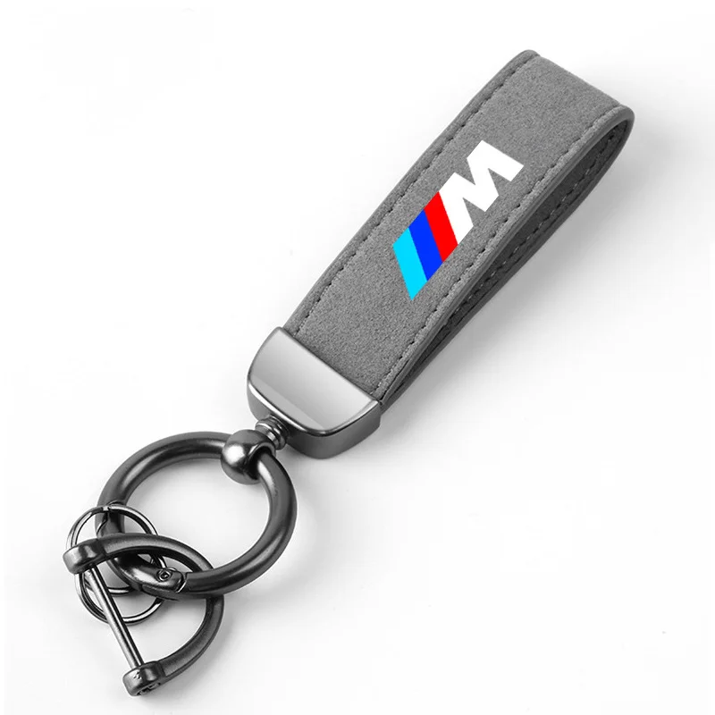 Car Suede Keychain Leather Key Chain For BMW M Power Performance M3 M5 X1 X3 X5 X6 E46 E39 Car Key Strap Waist Wallet Keyrings