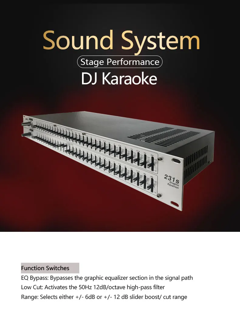 GAX-231S Dual Channel 31 Band equalizzatore professionale Stage Conference Performance KTV Bar produttore Audio vendite dirette