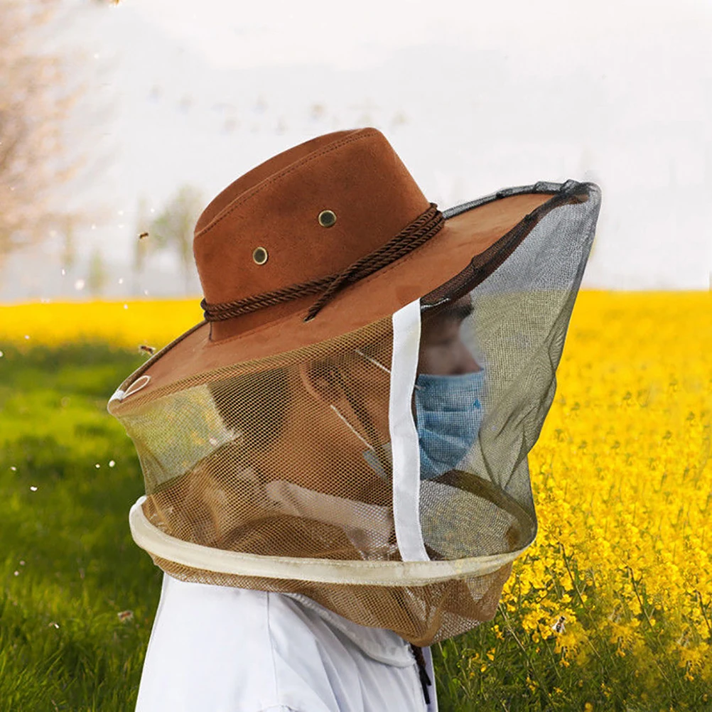 

3Pcs AntiBee Cowboy Hat Beekeeping Veil Full Face Neck Cover Mask Protective Gardening Hiking Bee Suit Outdoor Head