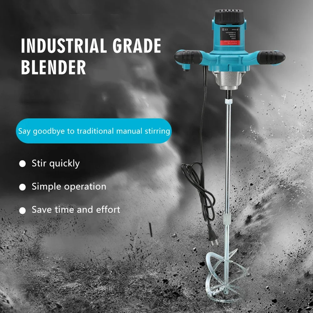 1200W 220V 휴대용 페인트 믹서 가변 속도 전기 시멘트/에폭시/퍼티 블렌더 헤비 듀티
