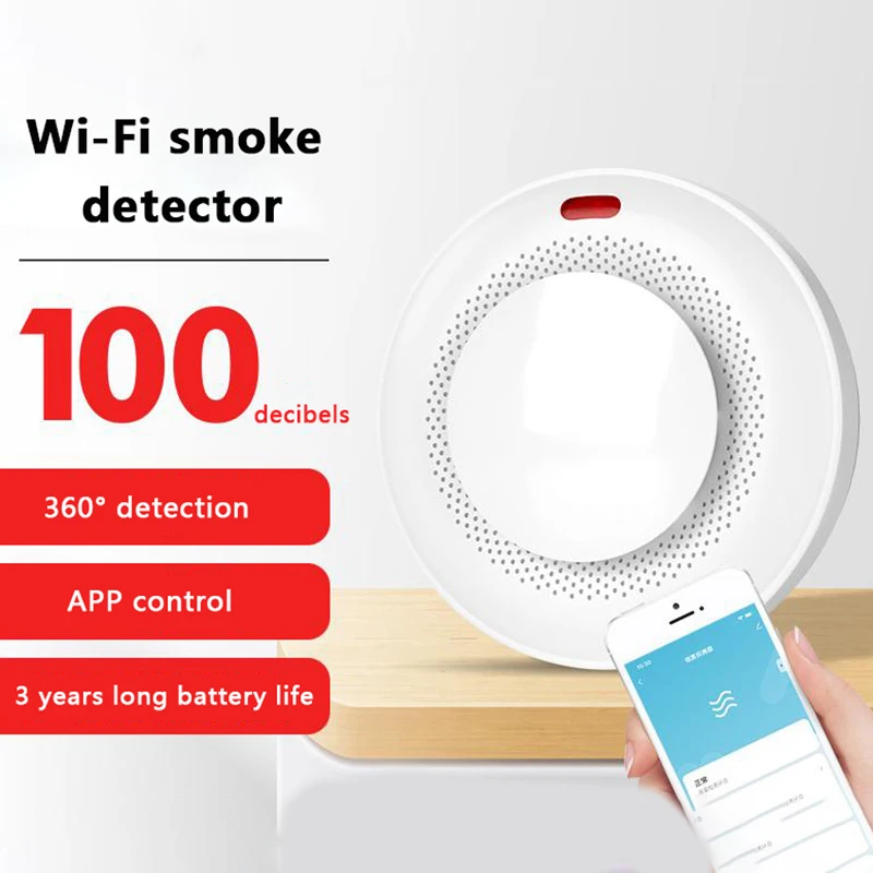 Inteligentne życie Wifi czujnik dymu czujnik Alarm przeciwpożarowy inteligentny czujnik dymu Wifi ochrona przeciwpożarowa aplikacja systemu alarmowego w domu