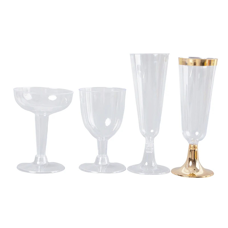 10PCS 120/150/170ml Plastic Champagne Flutes Disposable Clear Champagne Glasses For Party Transparent Plastic Red Wine Cup