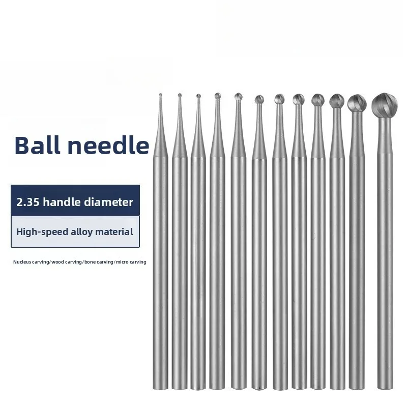 12pcs Round Shape Ball Burr Set - 3/32Inch Shank Jewelry Making Burs Round Ball Shape Engraving Bits