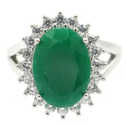 Buy 4 Get 1 Free 19x16mm Highly Recommend Top Selling Real Green Emerald Blue Sapphire Red Ruby Females Daily Wear Silver Rings