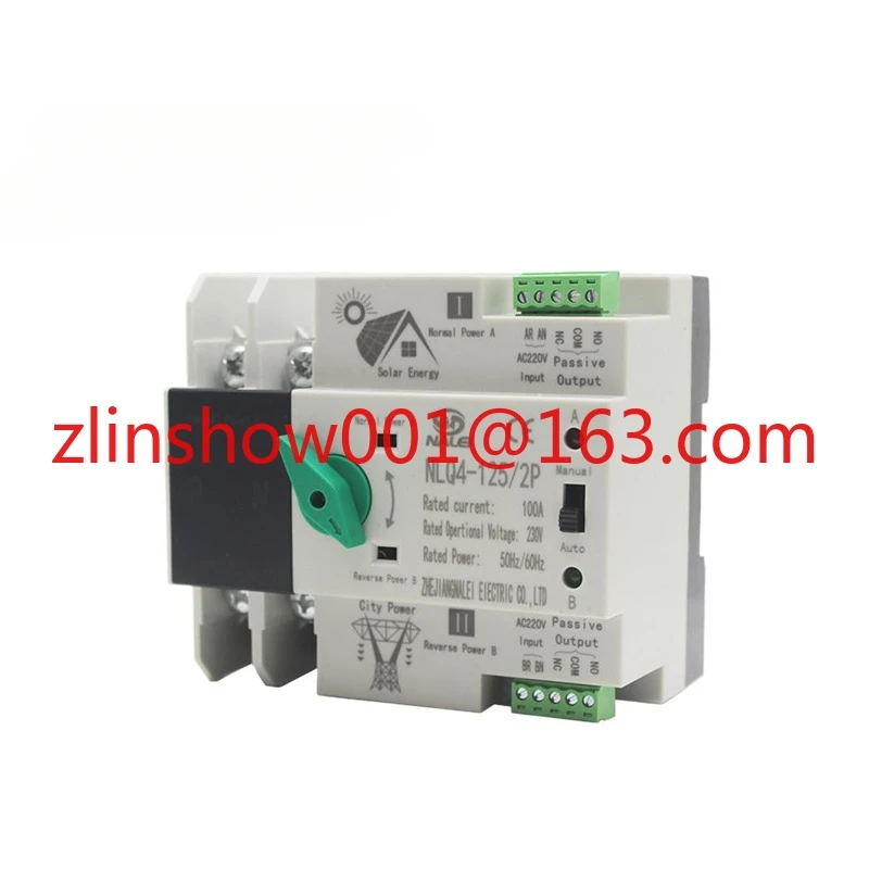 PV ATS 2P 3P 4 polos AC 220V 63A 125A ininterrumpida doble potencia interruptor de transferencia automática ATSE para Solar fotovoltaico