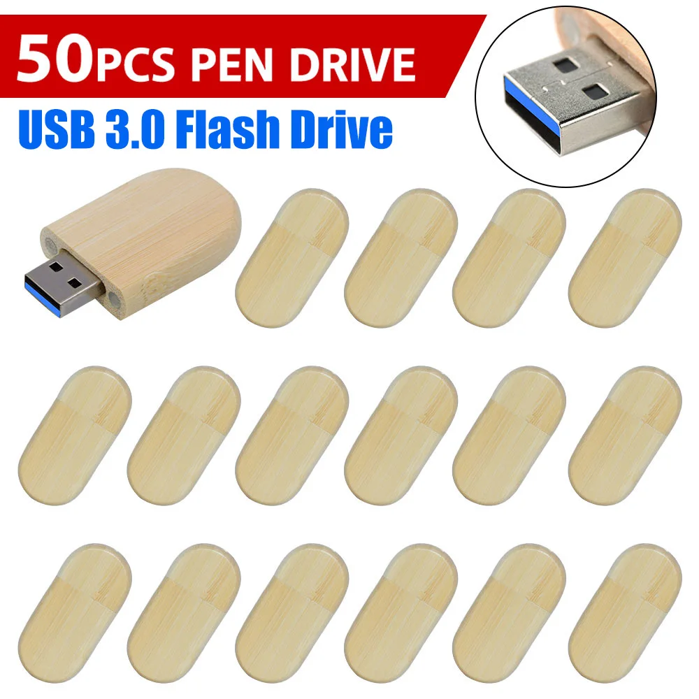 

50pcs USB 3.0 High Speed LOGO Wooden Box Personal Logo Customer Pendrive 8GB 16GB 32GB 64GB USB Flash Drive Pen Drive U Disk