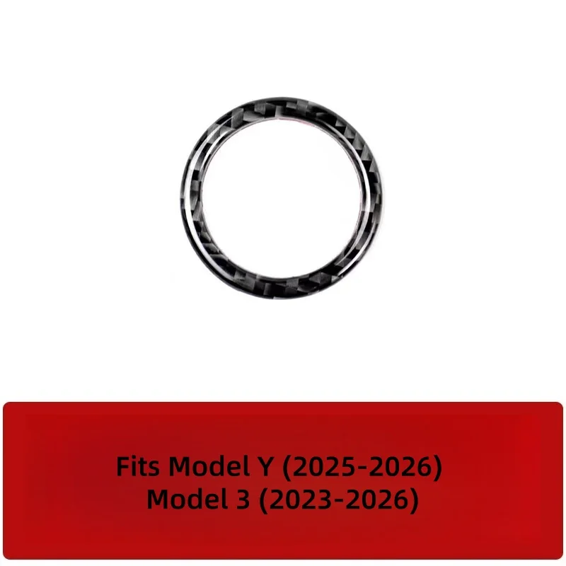 Carbon Fiber Style Trunk Tailgate Button Ring Cover For Tesla Model 3 Model Y 2019-2026 Tailgate Switch Trim Sticker Car Interio