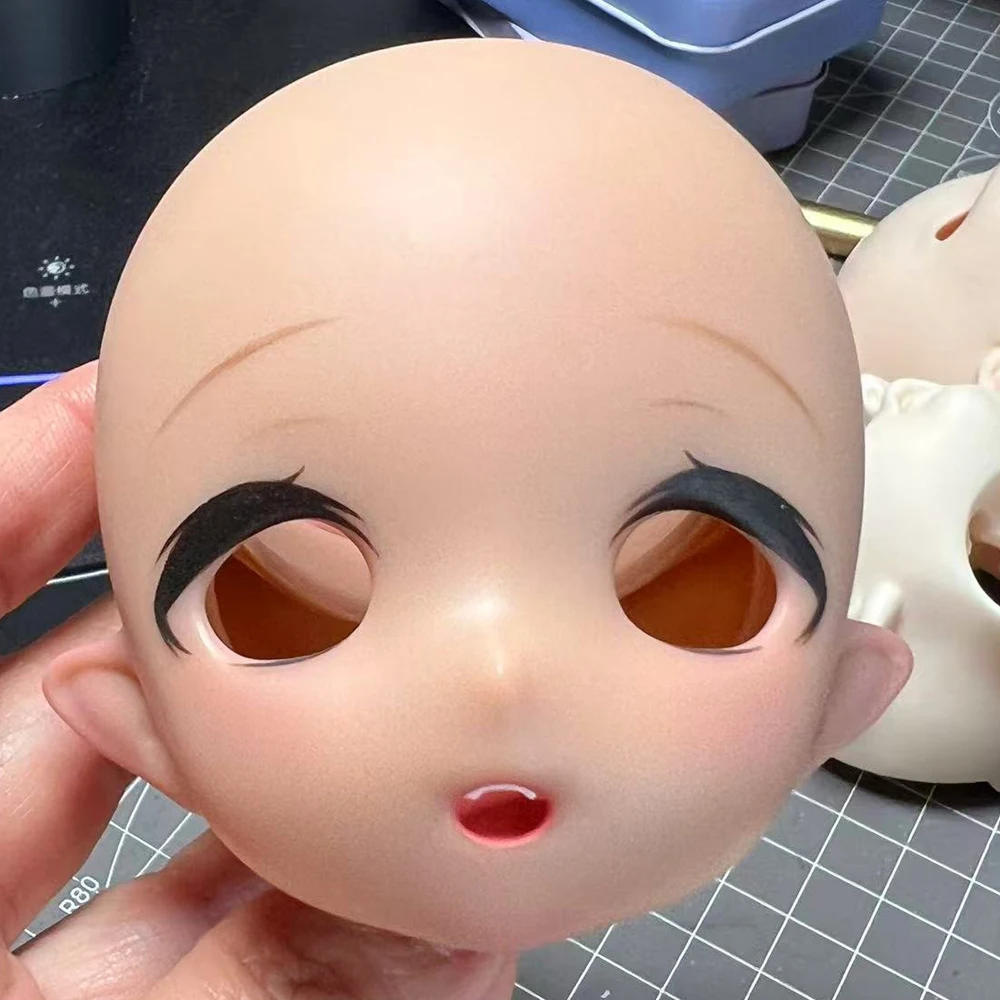 (Customized) 1/4 Imomodoll Makeup Doll\'s Head White/Tan Skin Diy Girl Toys Dress Up Handmade Face Up Doll Accessories,no Eyeball