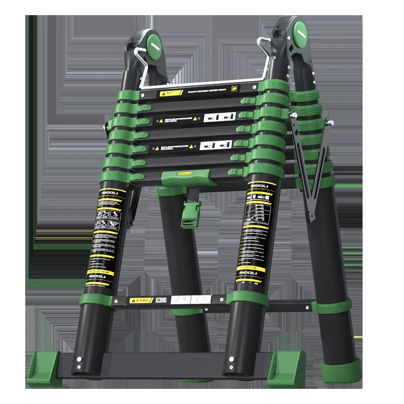 

Telescopic herringbone ladder Aluminum alloy folding ladder Multifunctional bamboo ladder lifting