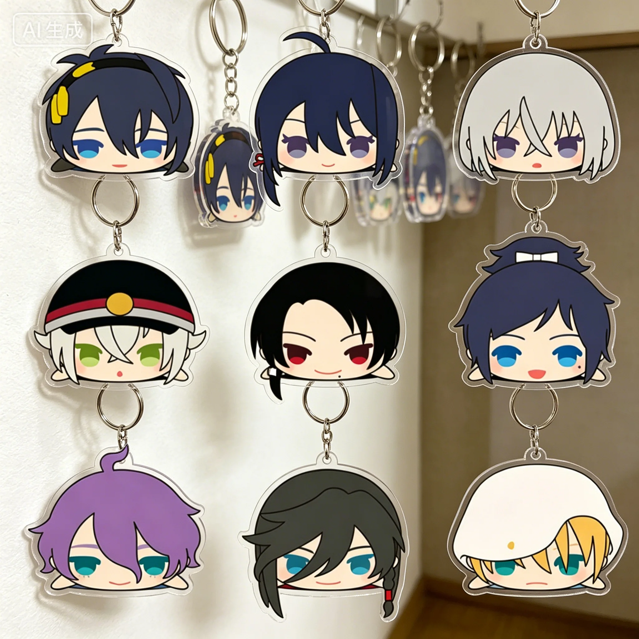 Anime Touken Ranbu Q-style the largest share Acrylic Pendant Keychains bag decorations Holiday Gifts Exquisite Products