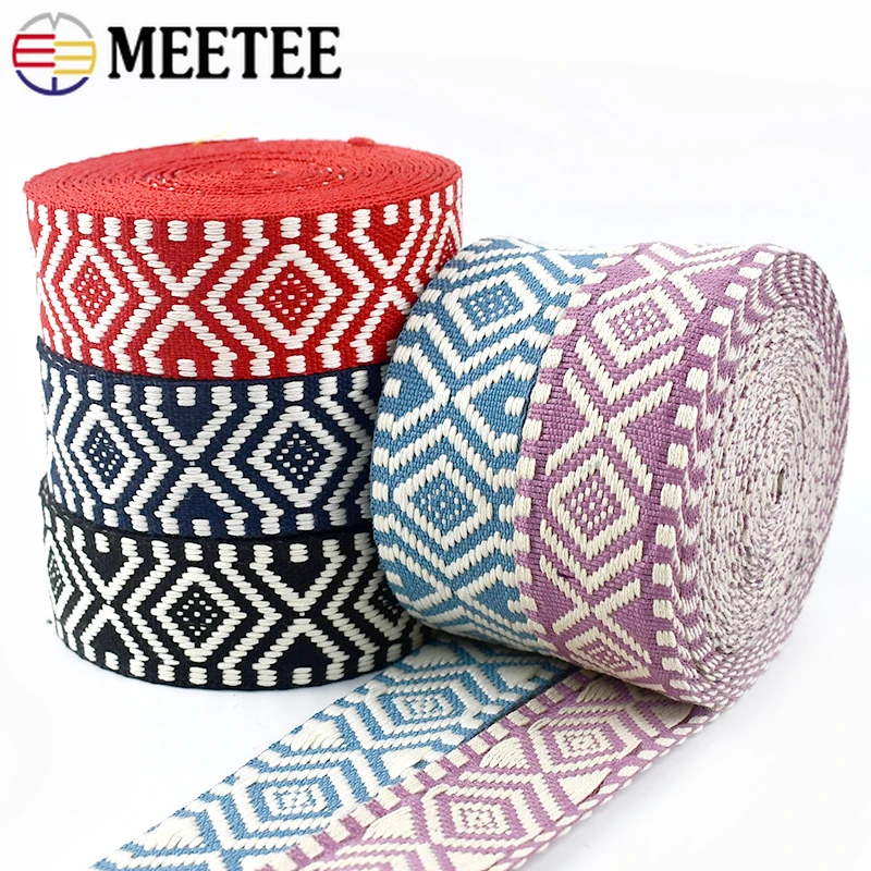 2-10Meters 38mm Cotton Webbing Tapes for Bag Strap Canvas Belt Jacquard Ribbons DIY Clothing Bias Binding Sewing Accessorie