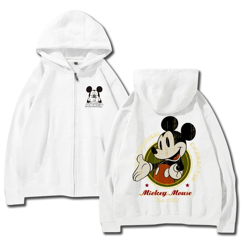 Mickey and Minnie cartoon couple outfit sports warm jacket Disney Mickey Mouse Mickey and Minnie hooded cardigan hoodie hoodie