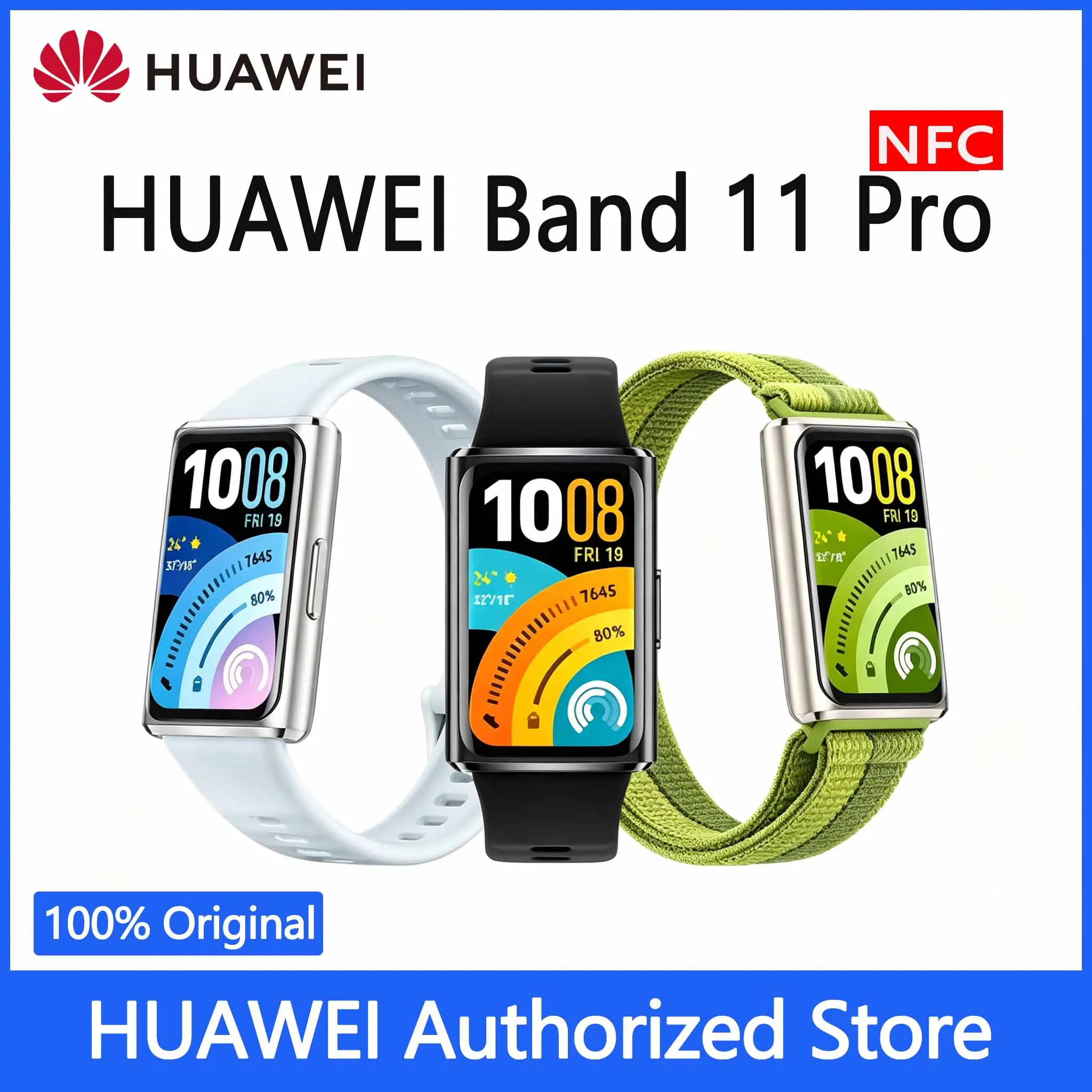 

HUAWEI Band 11 Pro Original Smart Band | Built-in GNSS, Vivid 2000nits AMOLED Panel, 14 Days Lasting Power, 5ATM Waterproof
